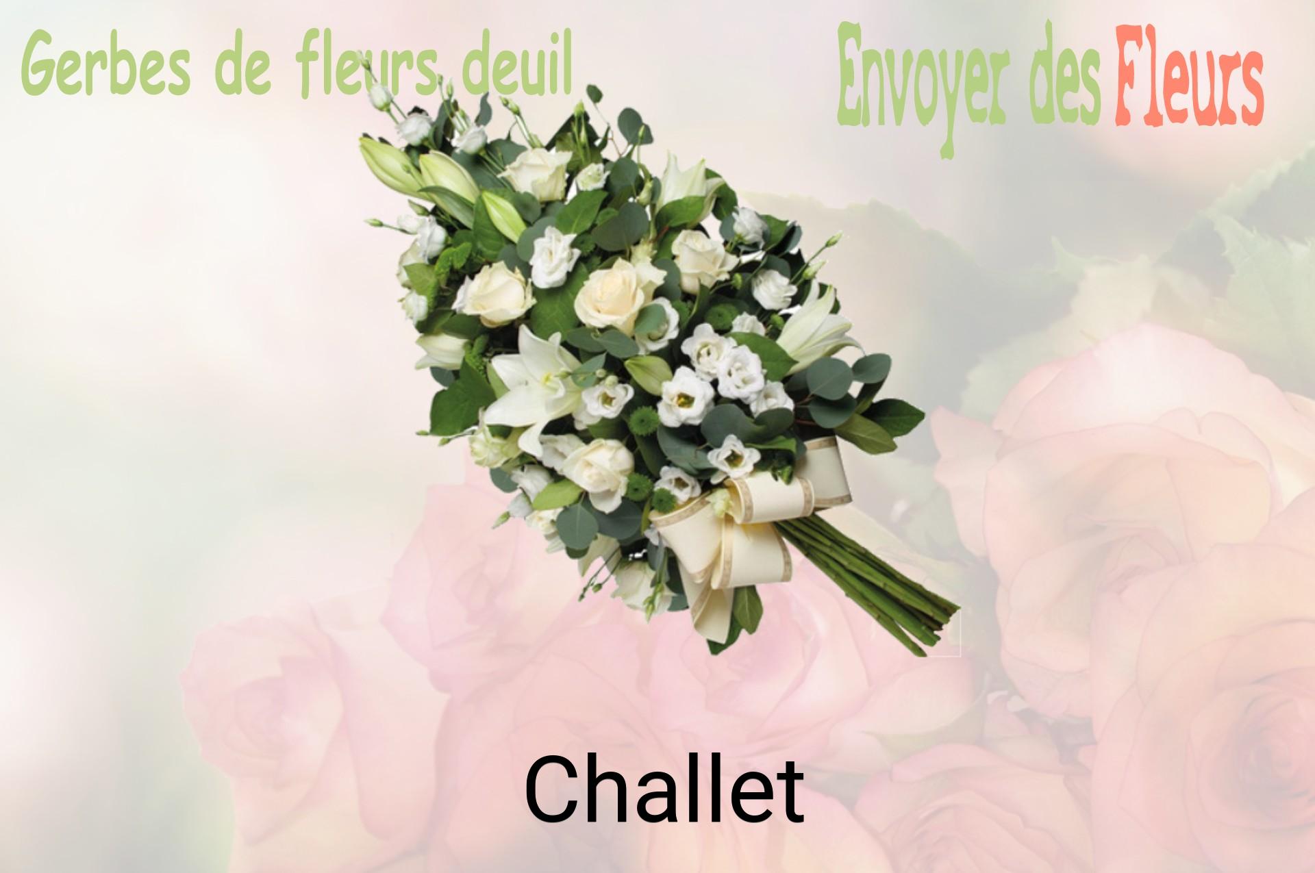Gerbe de fleurs de deuil livrée à Challet